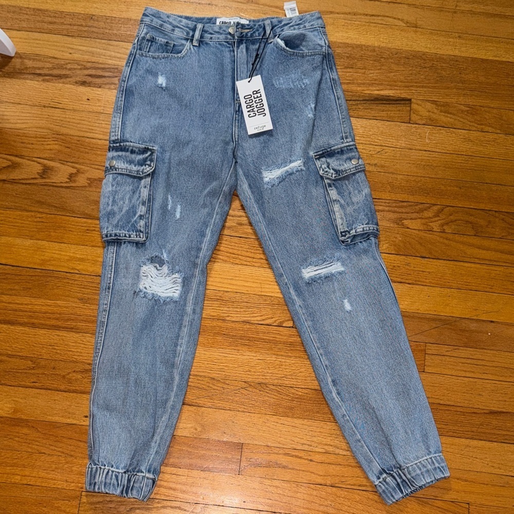 Refuge Light Blue Cargo Jeans size 5